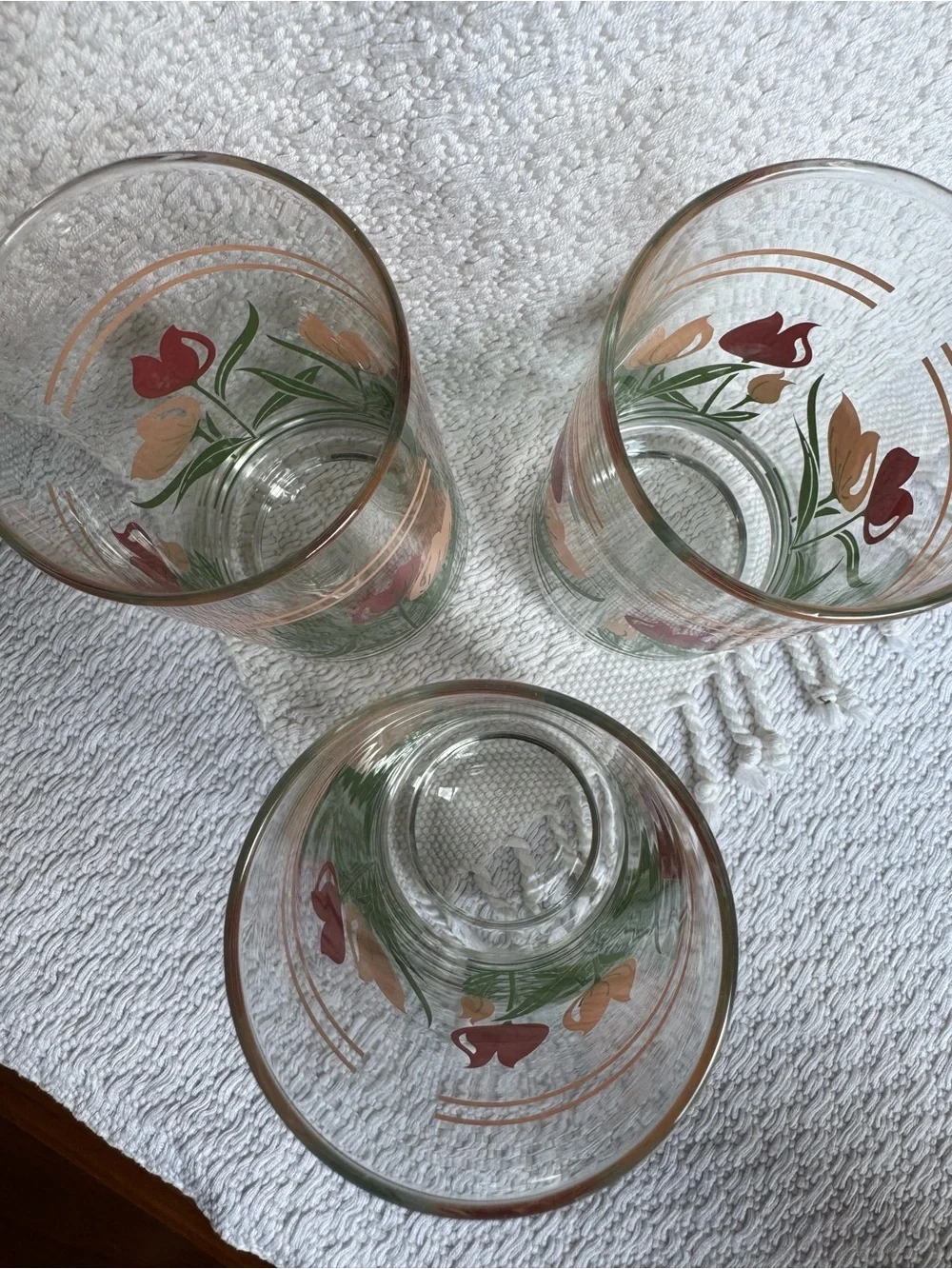 Vintage Tulip Highball Glasses Set of 3 | Mid Century Barware